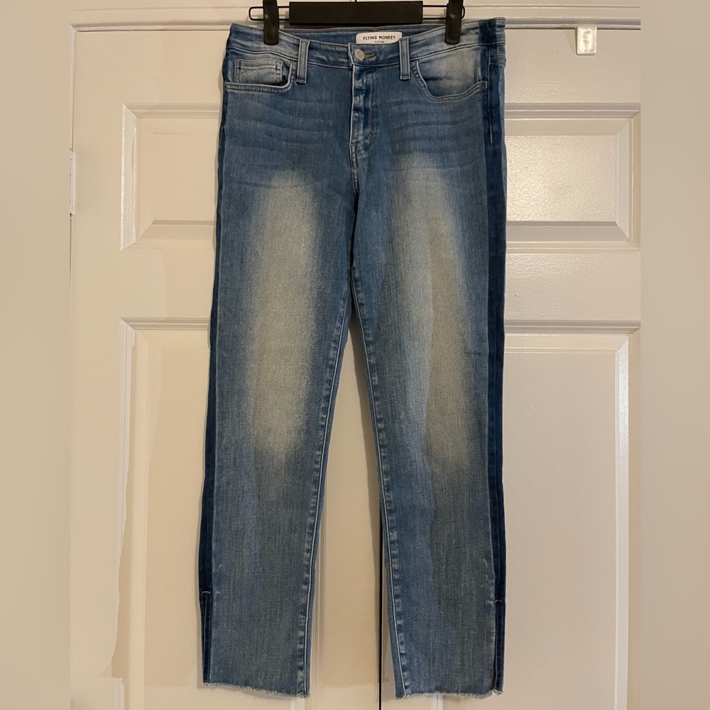 Flying Monkey Mid Rise Skinny Ankle Dark Side Stripe Jeans Size 29